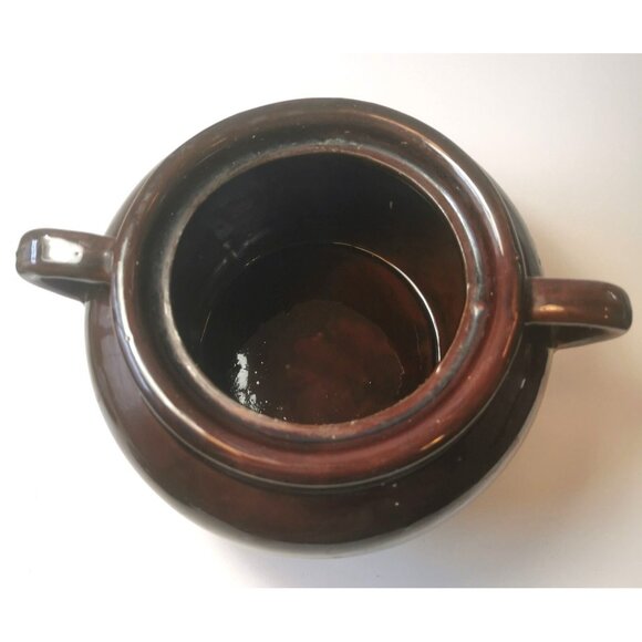 Crock Stoneware Bean Pot Vintage Double Handle Made in Taiwan Heavy Duty 1.09KG - Picture 5 of 9